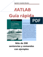 Matlab. Guía Rápida de Sentencias y Comandos. Y en España Se Puso El Sol