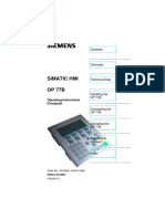 Simatic Hmi OP 77B: Operating Instructions (Compact)