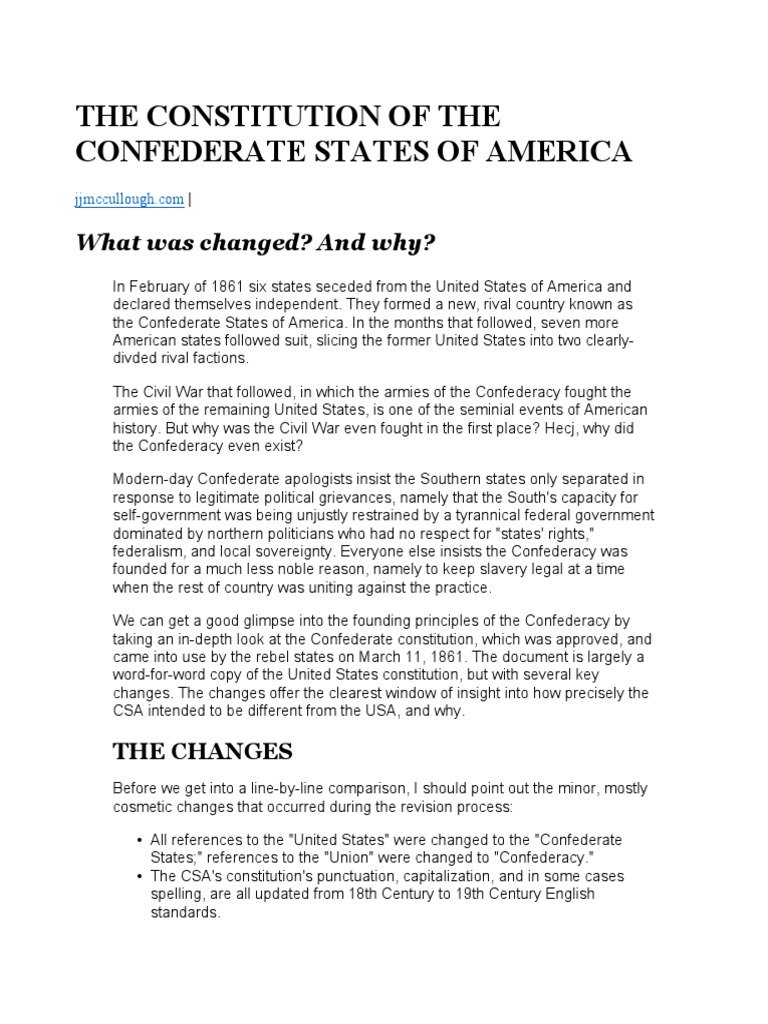 Confederate Constitution PDF United States House Of Representatives Veto