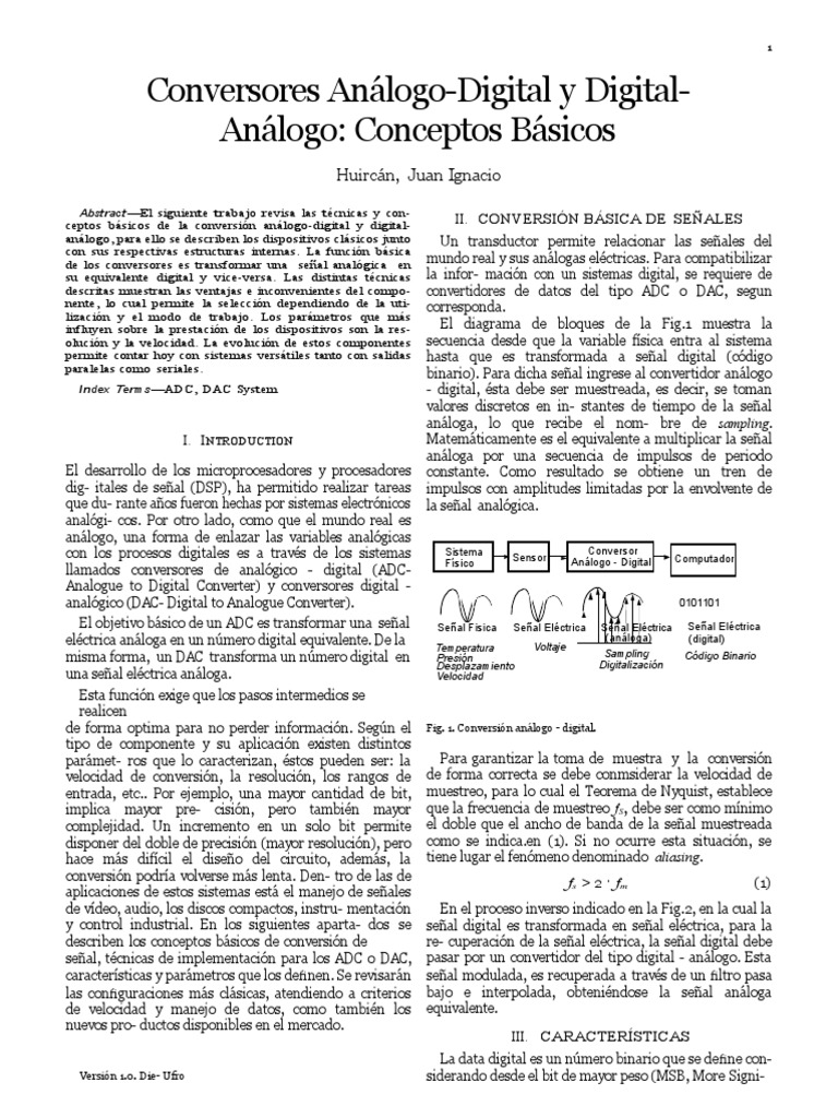 Conversores Analogo Digital Y Digital Analogo Conceptos Basicos Pdf