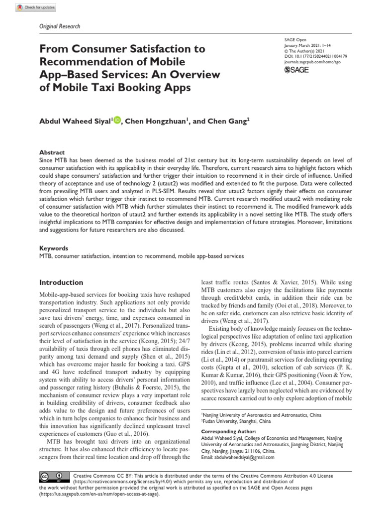 From Consumer Satisfaction To Recommendation of Mobile App-Based ...