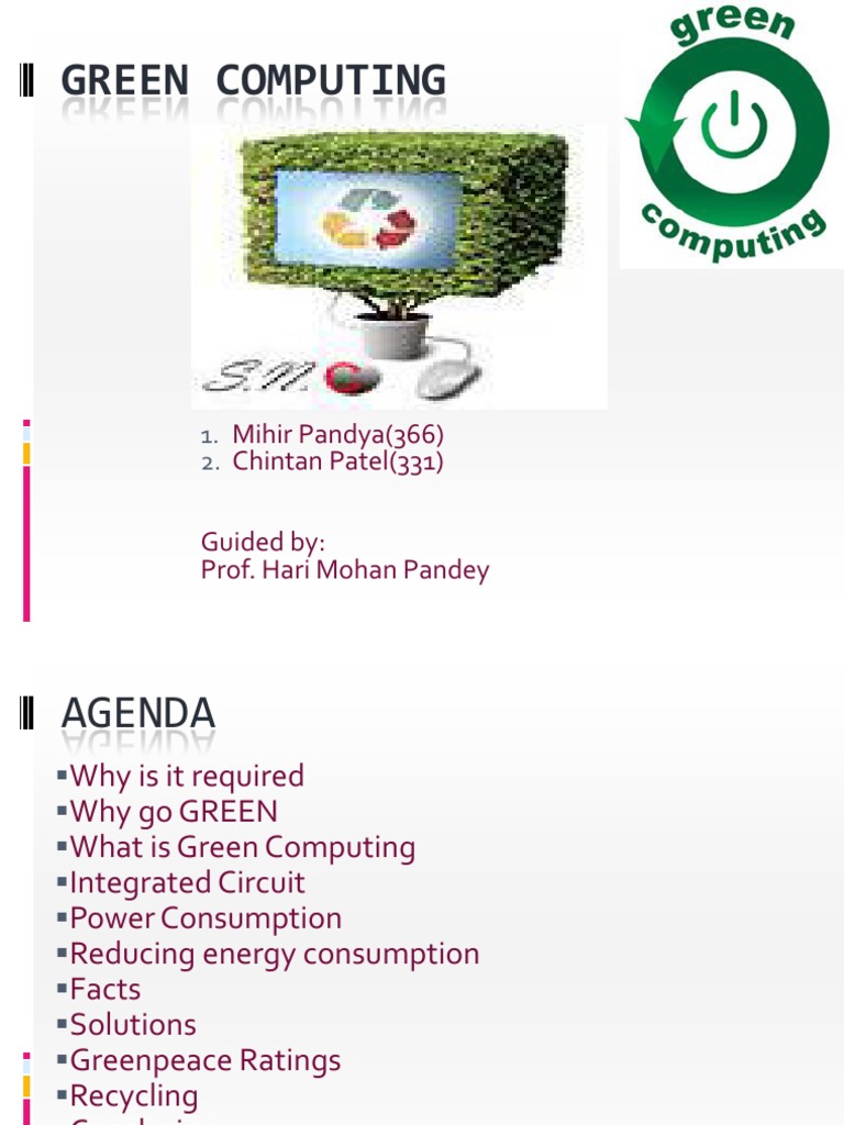 Green Computing Presentation | PDF
