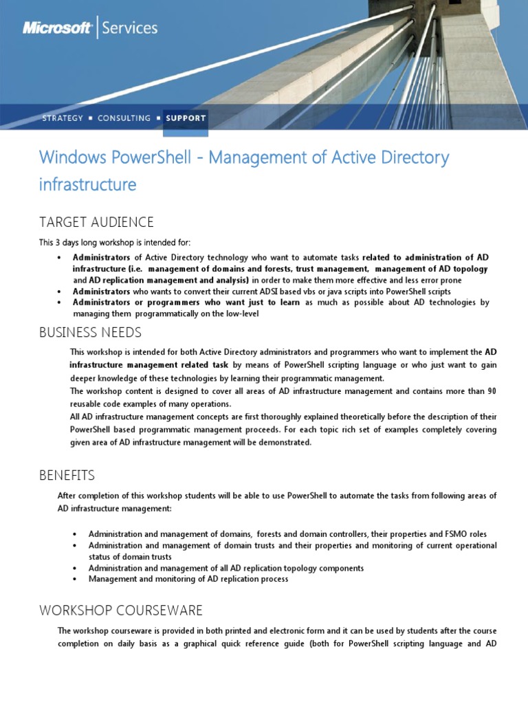 Windows Powershell - Management of Active Directory Infrastructure ...