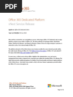 Office 365 Dedicated Platform VNext Service Release