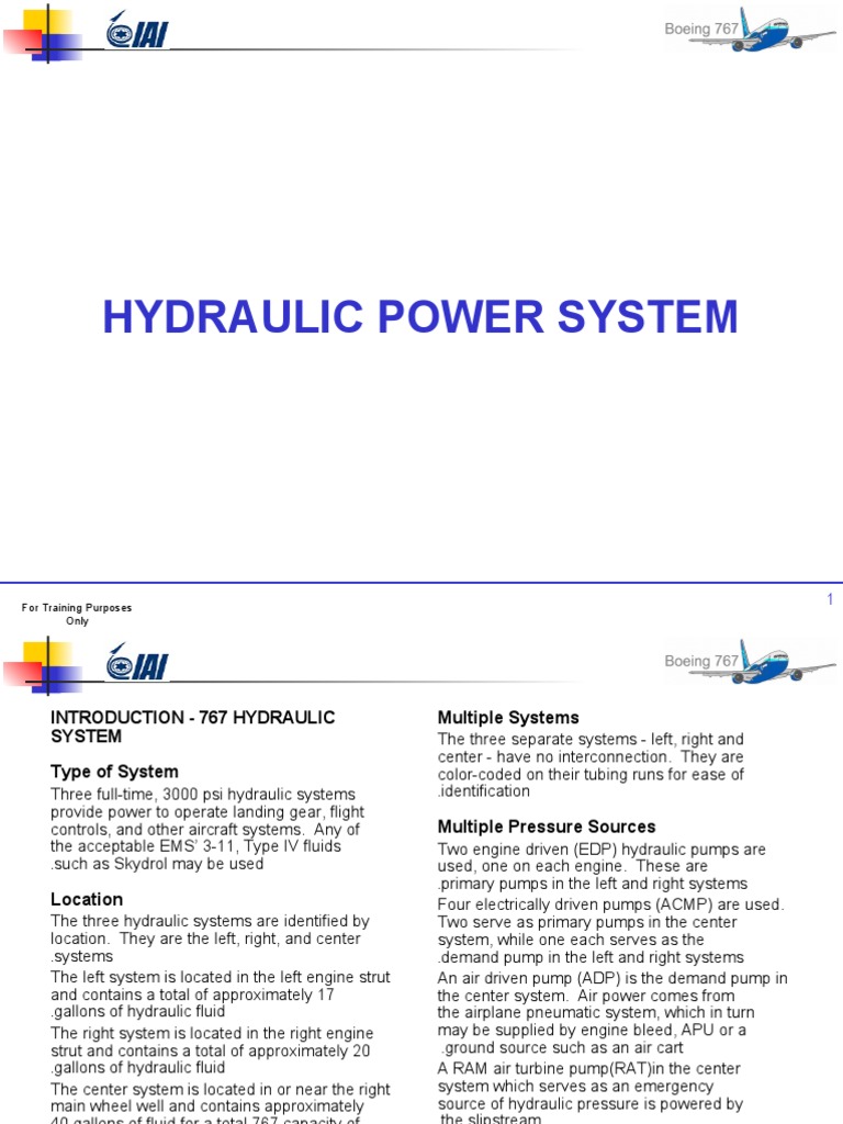 767 Hydraulic System Overview | PDF | Pump | Valve