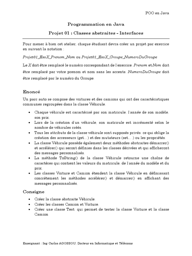 Mini-Projet en Java - Projet 01 | PDF | Ordinateurs