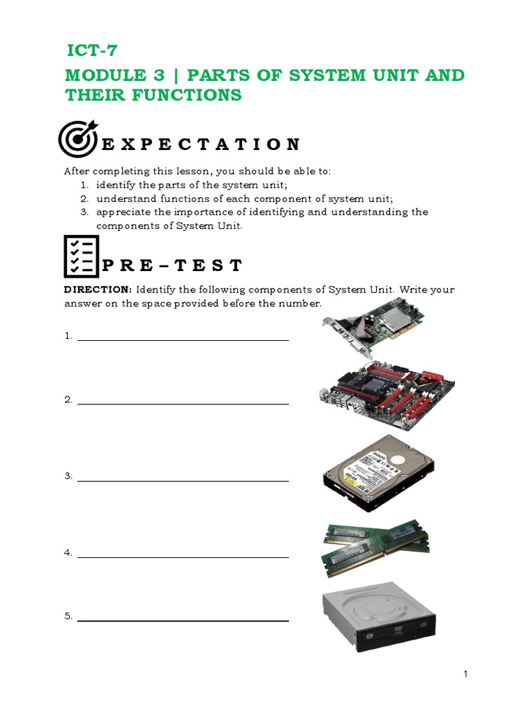 Module 3 - Parts of System Unit and Their Functions | PDF | Computer ...