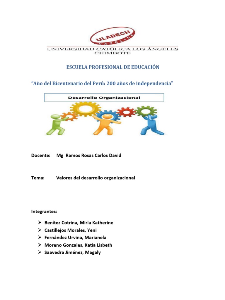 Valores de Desarrollo Organizacional-Comprimido | Descargar gratis PDF