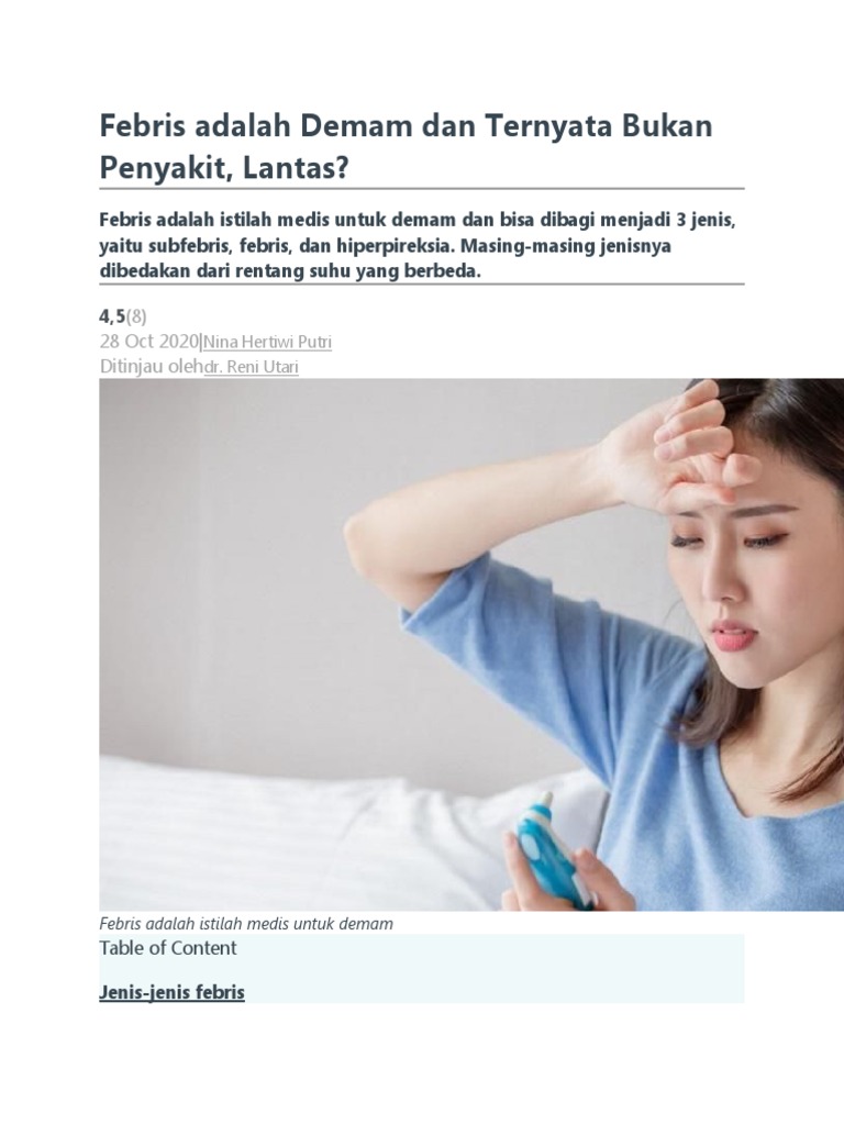 Memahami Febris: Jenis dan Penanganan | PDF | Pengembangan Diri | Sains ...