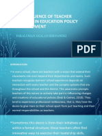 The Influence of Teacher Leaders in Education Policy
