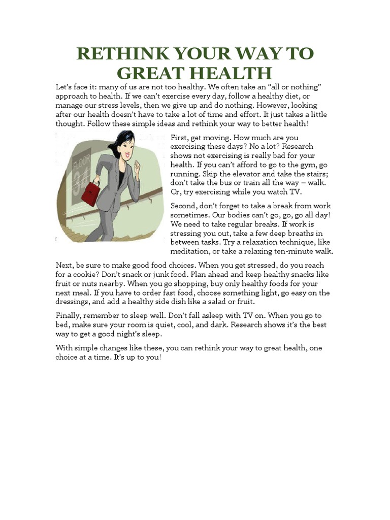 Rethink Your Path to Better Health | PDF | Self-Improvement | Lifestyle