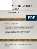 Howtobeagood Leader?: Leadership 101