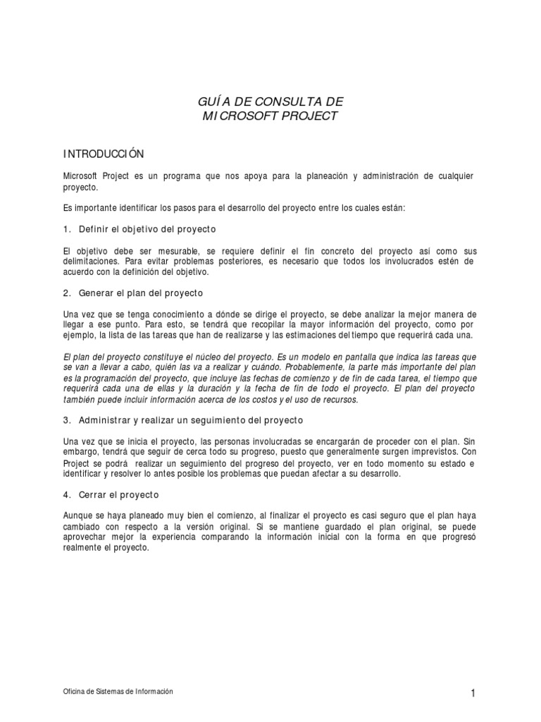 Guia de consulta microsoft project descargar gratis pdf inform tica