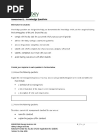 Assessment 1 - Knowledge Questions