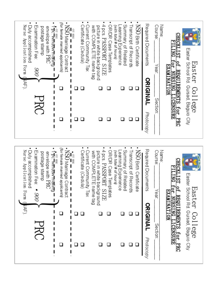 PRC Checklist of Requirements | PDF | Business