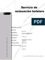 Servicio de Restauación Hotelero: Mojica José