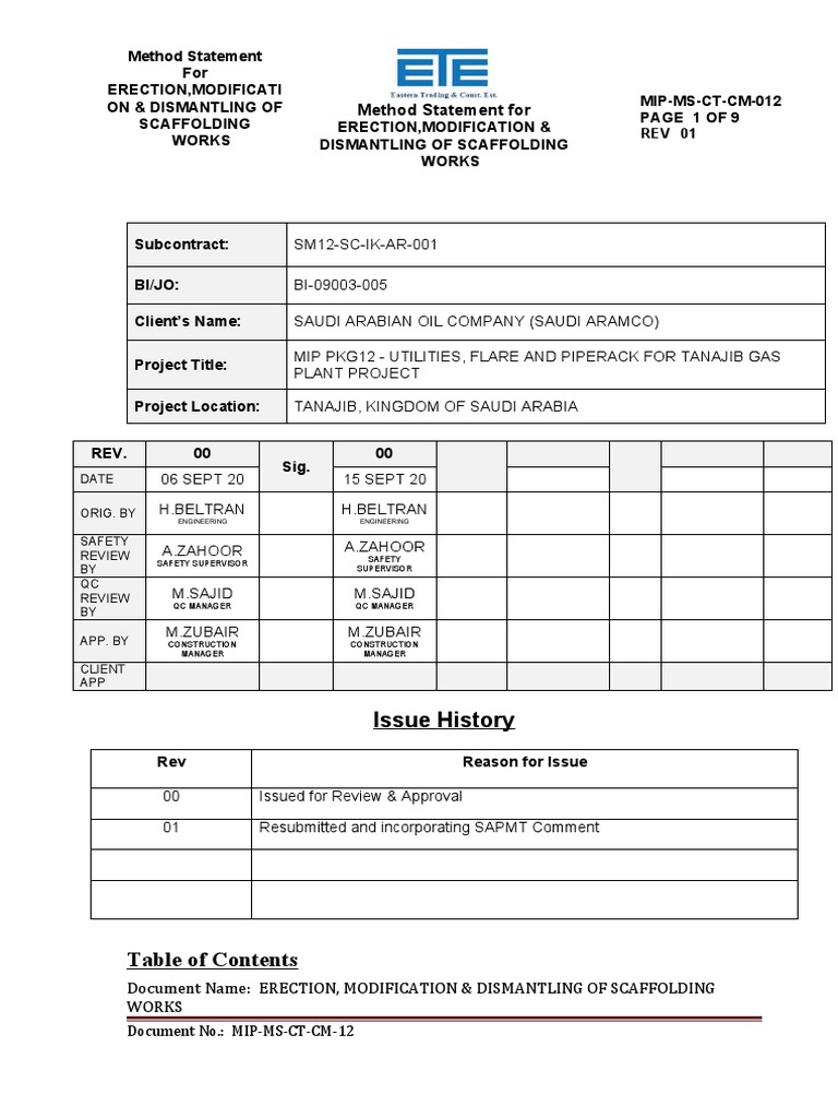 Marjan increment program scaffolding works pdf scaffolding safety