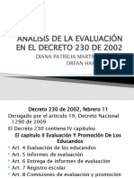 Análisis de La Evaluación en El Decreto 230