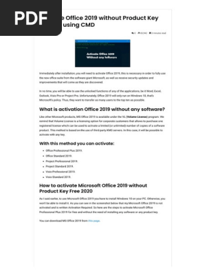 Activate Office 2019 without Product Key for Free using CMD