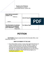 Petition: High Profile Security Agency, Inc. COA CP Case No.