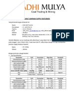 Surat Jaminan Supply Batubara Kalsel