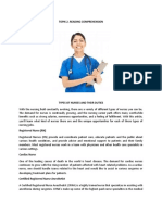 TOPIK 2. Reading Comprehension Tyjpes of Nurses