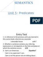 Semantics: Unit 5: Predicates