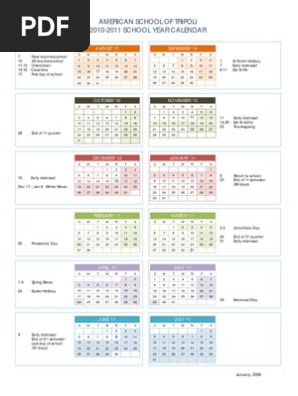 2010-2011 Calendar | PDF | Educational Institutions | Academia