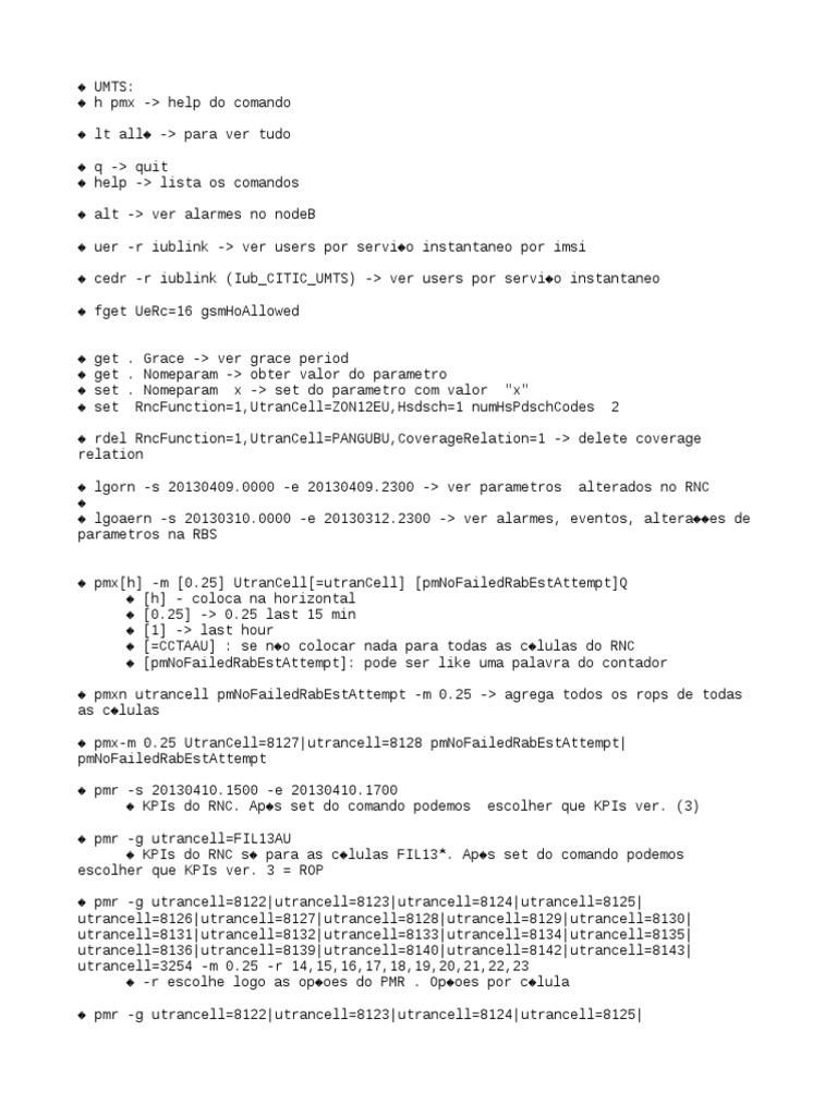 Moshell Commands 11 PDF Free | PDF | Eletrônicos | Tecnologia digital