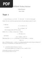 Topic 1: MATH1081 Problem Solutions