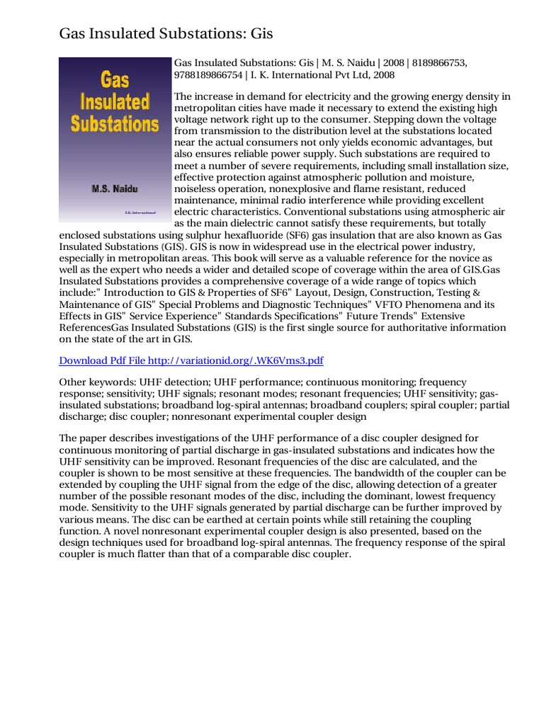 Gas Insulated Substations Guide | PDF | Electrical Substation ...