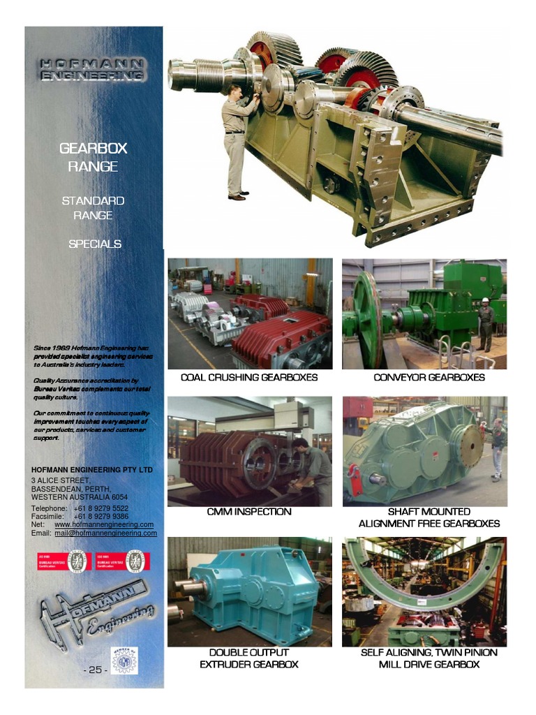 Hofmann Gearbox Range Descargar gratis PDF Transmission (Mechanics
