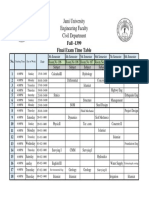 Fall - 1399 Final Exam Time Table: Jami University Engineering Faculty Civil Department