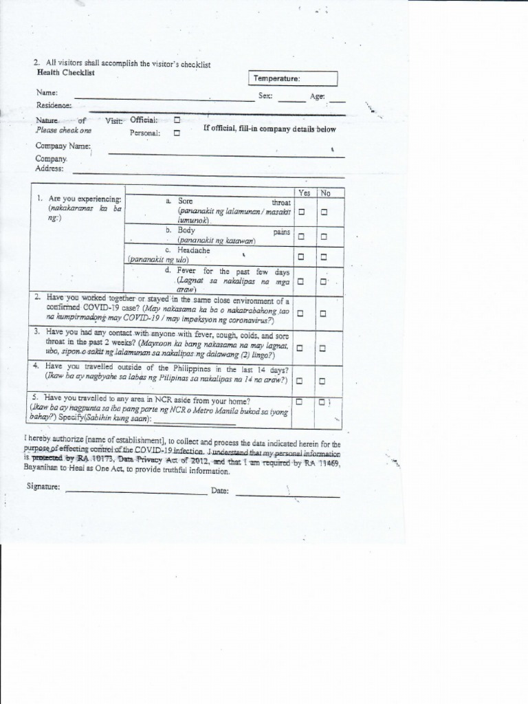 Health Questionnaire PDF