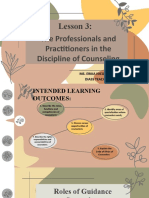 Lesson 3 - The Professionals and Practitioners in The Disciplines of Counseling