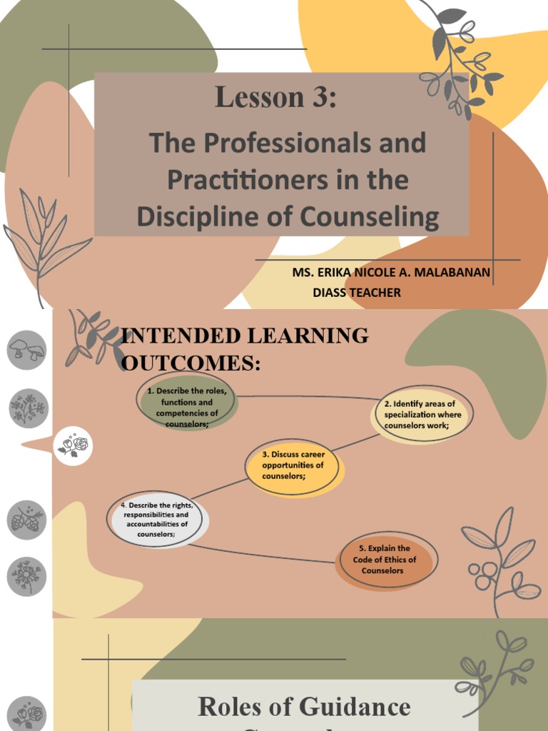 Roles and Functions of Counselors | PDF | Counseling Psychology ...