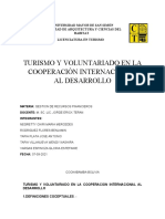 TURISMO YVOLUNTARIADO EN LA COOPERACION INTERNACINAL AL DESARROLLO Final