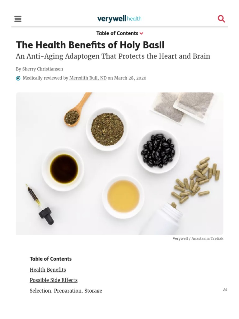 Holy Basil Benefits, Side Effects, Dosage, and Interactions PDF
