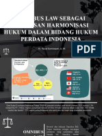 Omnibus Law Sebagai Landasan Harmonisasi Hukum Dalam Bidang Hukum Perdata Indonesia