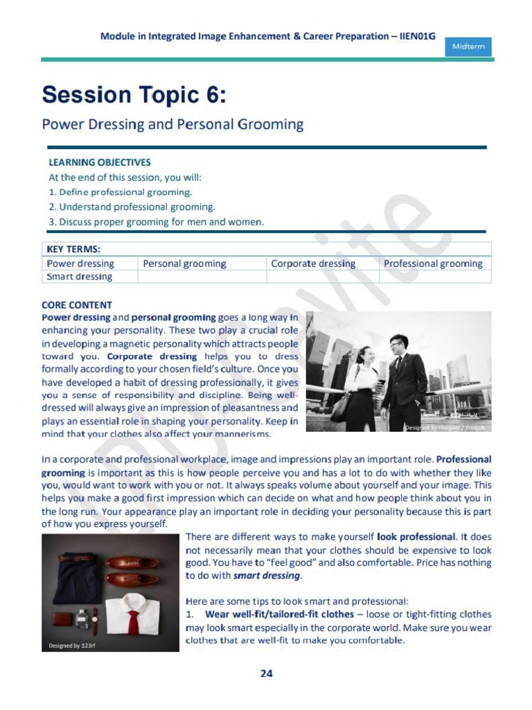 Session 6 Power Dressing and Personal Grooming PDF