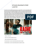RADHE 2021 Full Movie Download in Hindi 720p Telegram, Zee5 HD