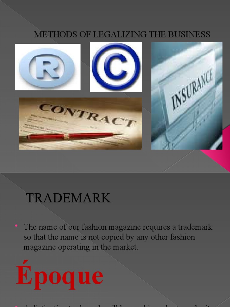Methods of Legalizing A Business | PDF | Trademark | Copyright