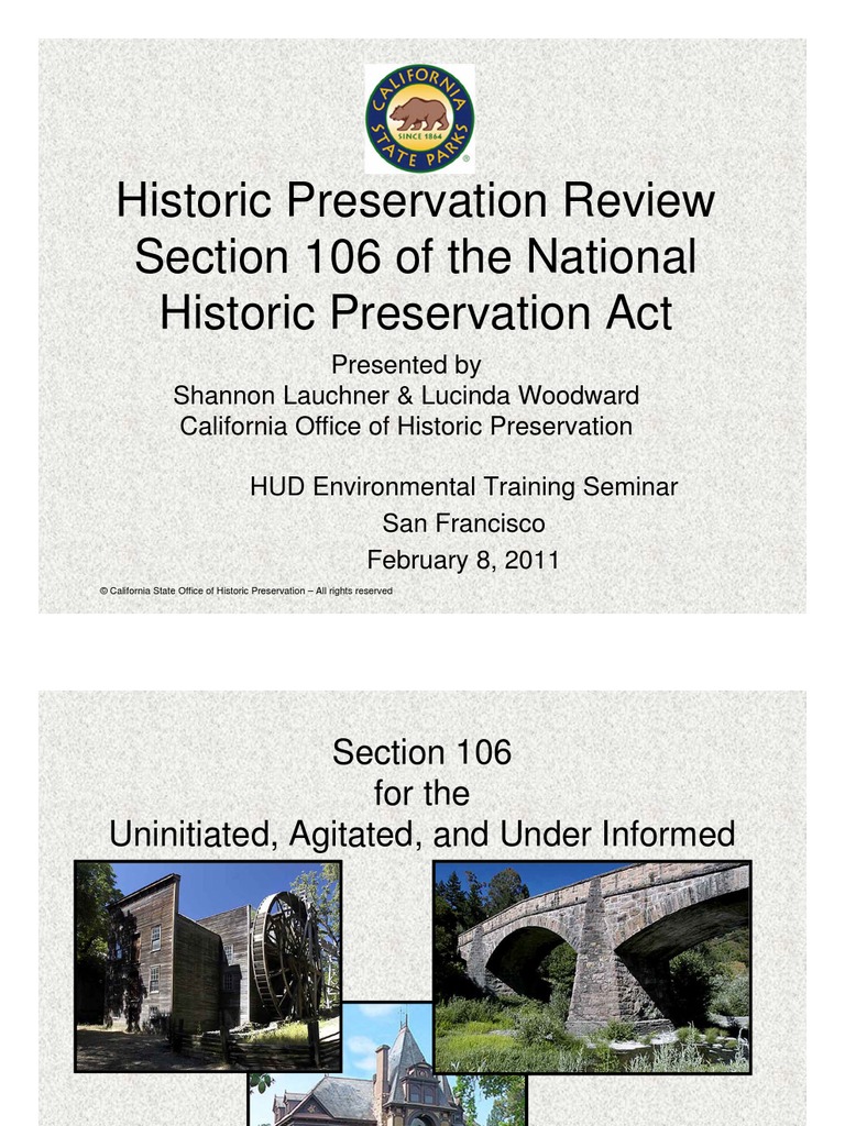 Historic Preservation Review Section 106 of the National Historic