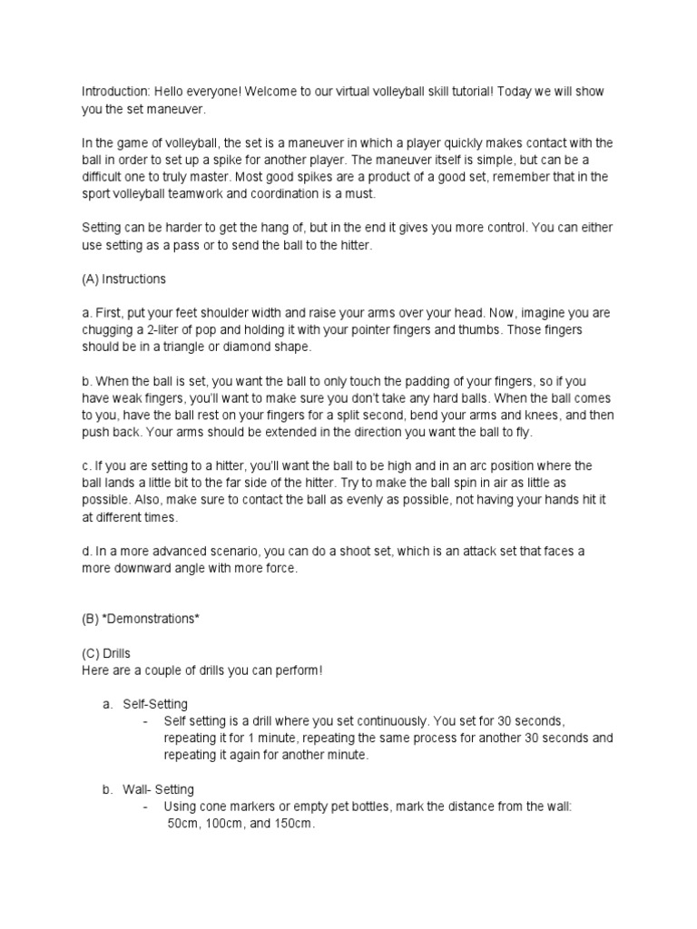 Script PDF Volleyball Sports