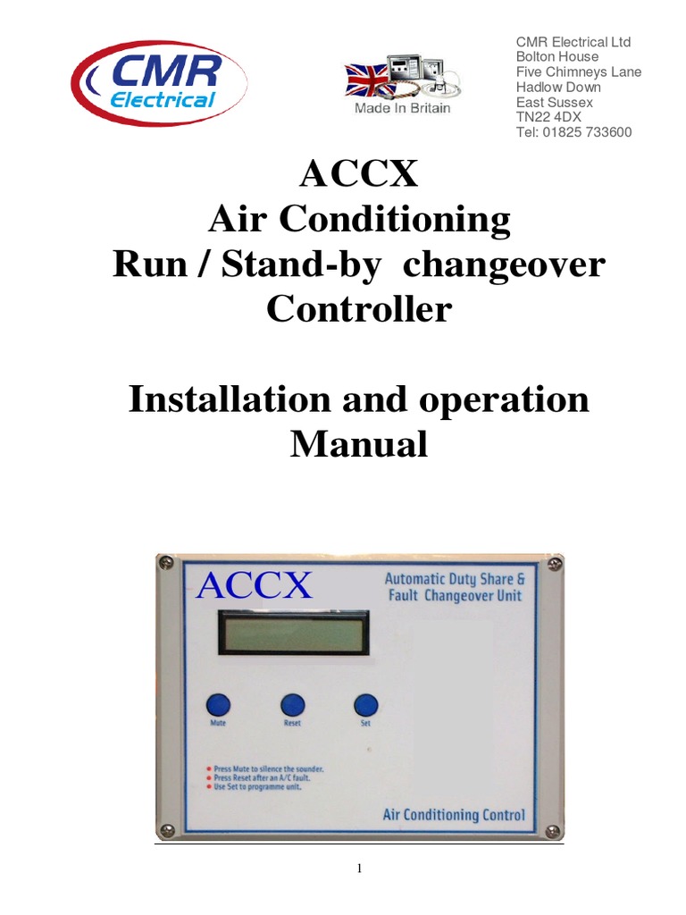 Accx Air Conditioning Run / StandBy Changeover Controller Installation