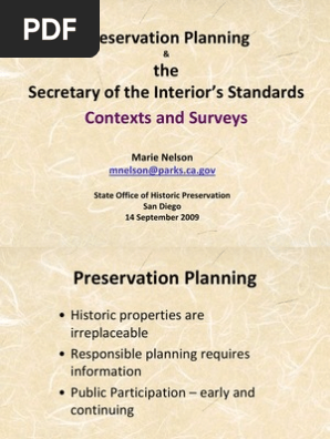 Preservation Planning The Secretary Of The Interior S