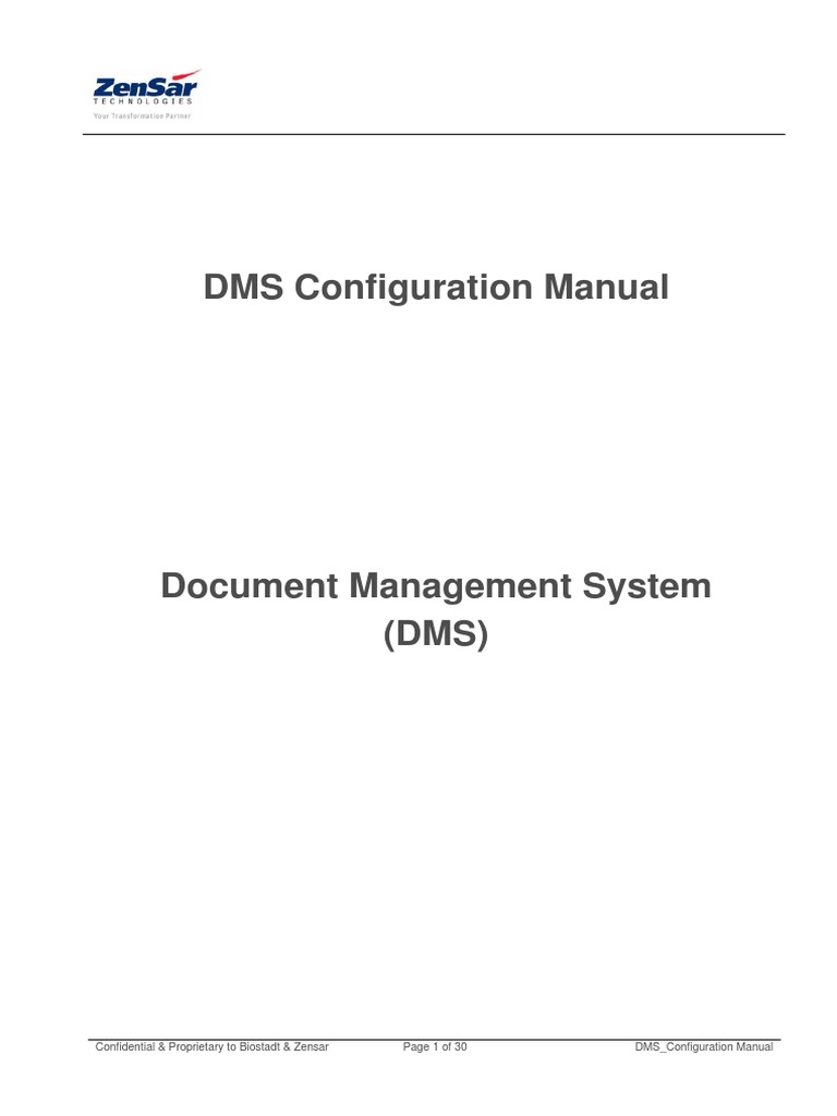 DMS Configuration Document Zen | PDF | Proprietary Software | Data ...