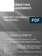 Marketing Management.: Pricing Considerations & Strategies
