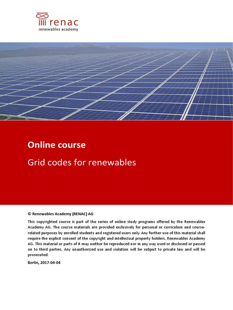 SB GridCodesRE en Grid Codes For Renewables PDF Wind Power