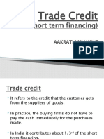(Short Term Financing) : Trade Credit